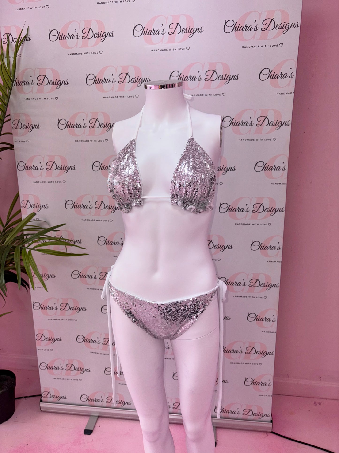 Sienna sequin swim set (size 6-8 ready to send) hipster style bottoms