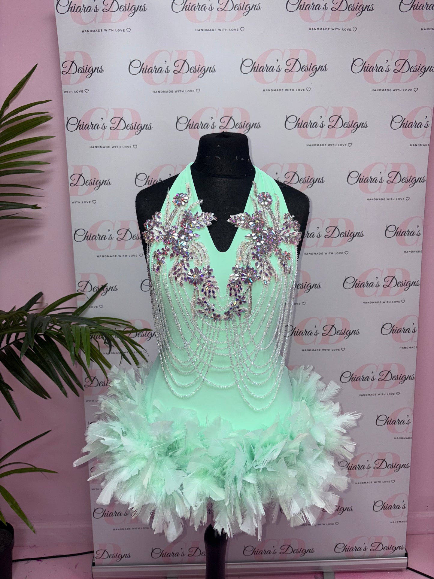 Pearla dress with feathers (size 10 ready to send)