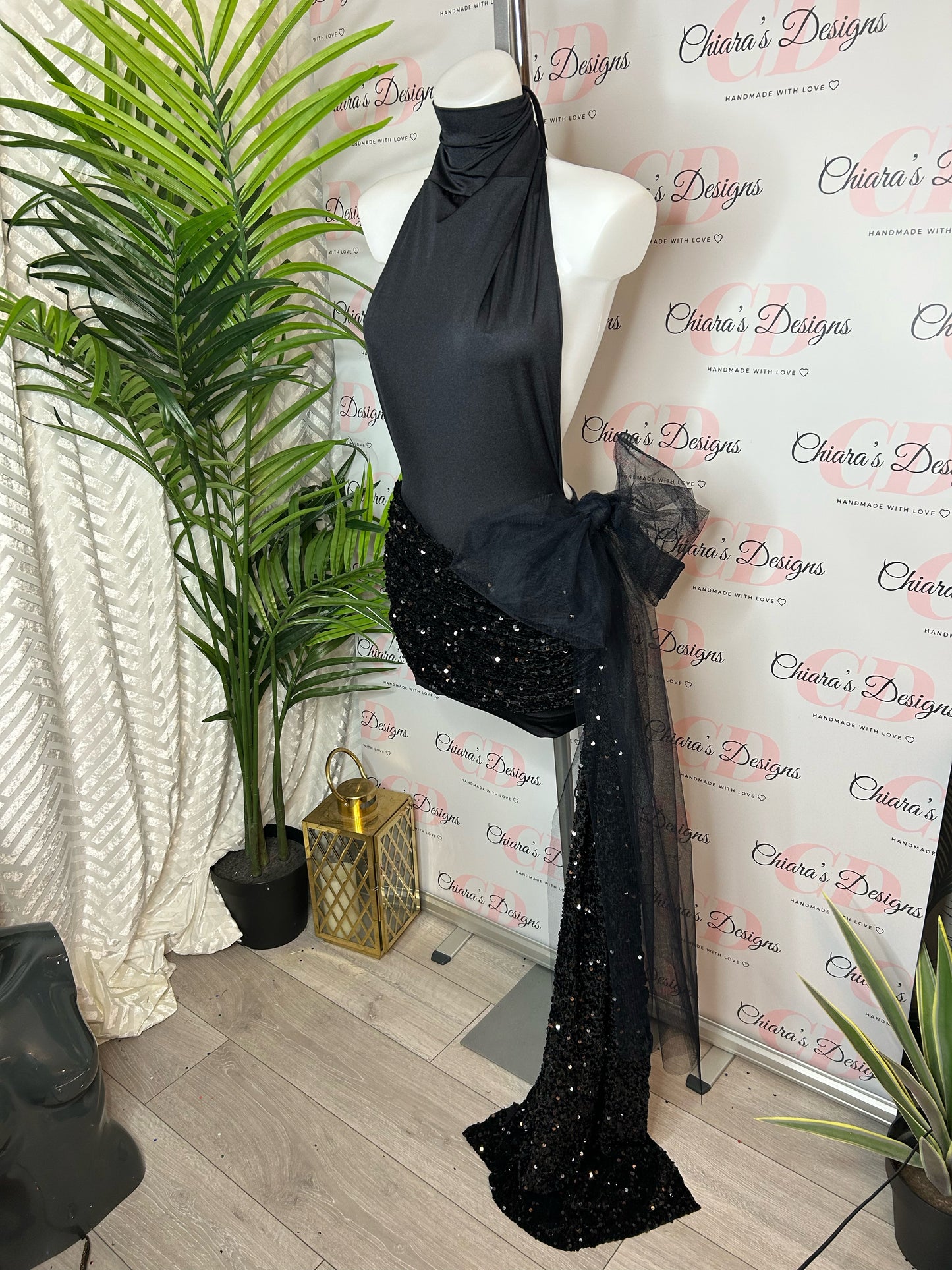 sophia with sequin drape and tulle bow (made to order)