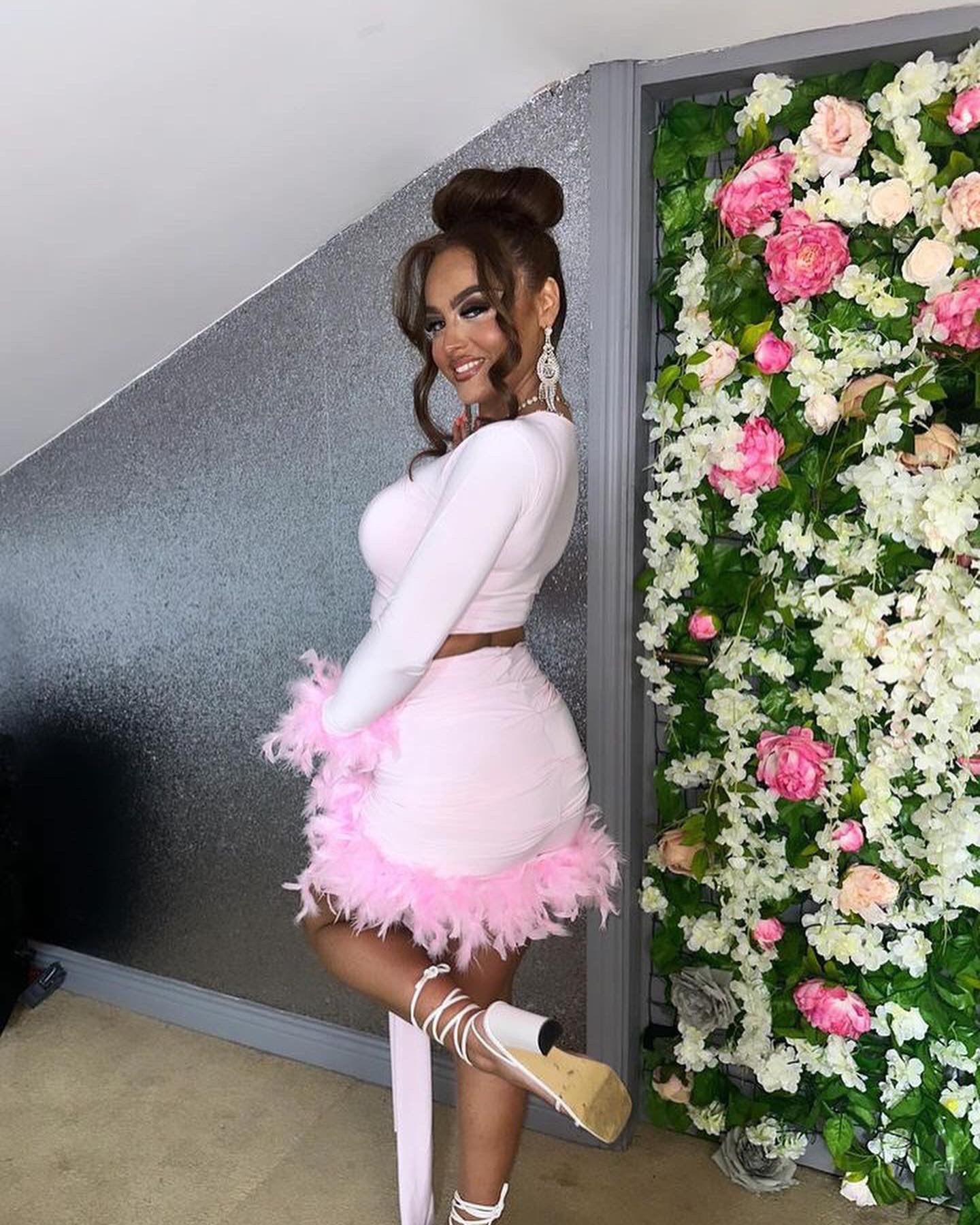 Tessa two piece extra feathers on skirt (made to order)