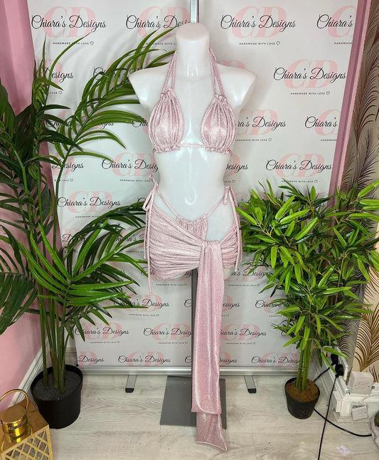 Glitter tiana swim set (made to order)