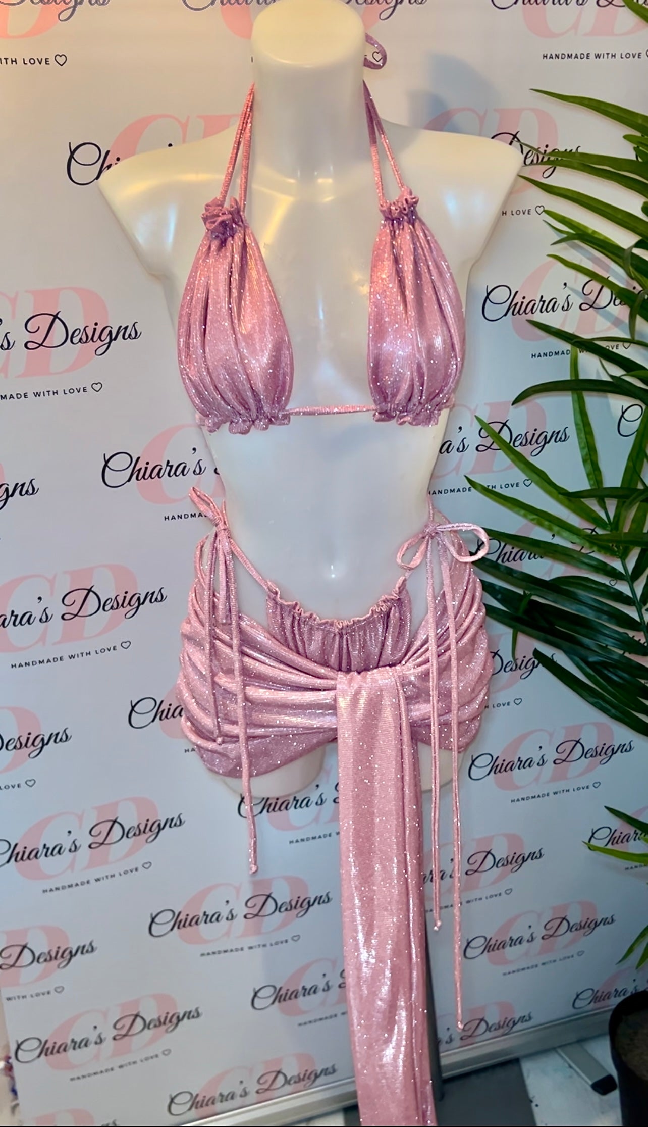 Glitter tiana swim set (made to order)
