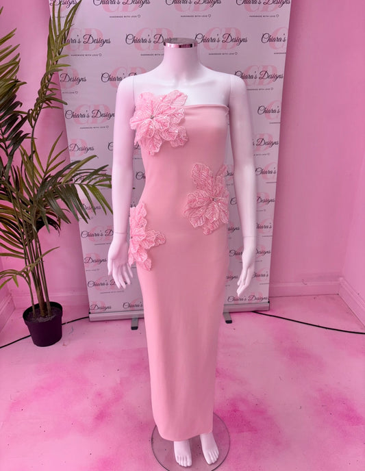 Bandeau flower maxi dress (size 6-8 ready to send)