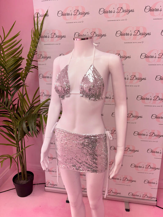 Sienna sequin swim set (size 6-8 ready to send) hipster style bottoms
