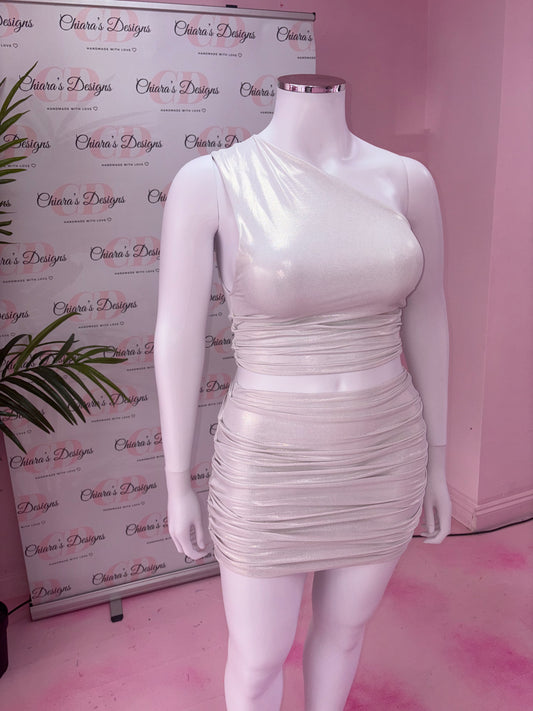Metallic ruched two piece (size 14-16 ready to send)