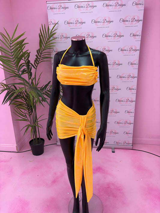 Layla two piece (size 6 ready to send) yellow metallic